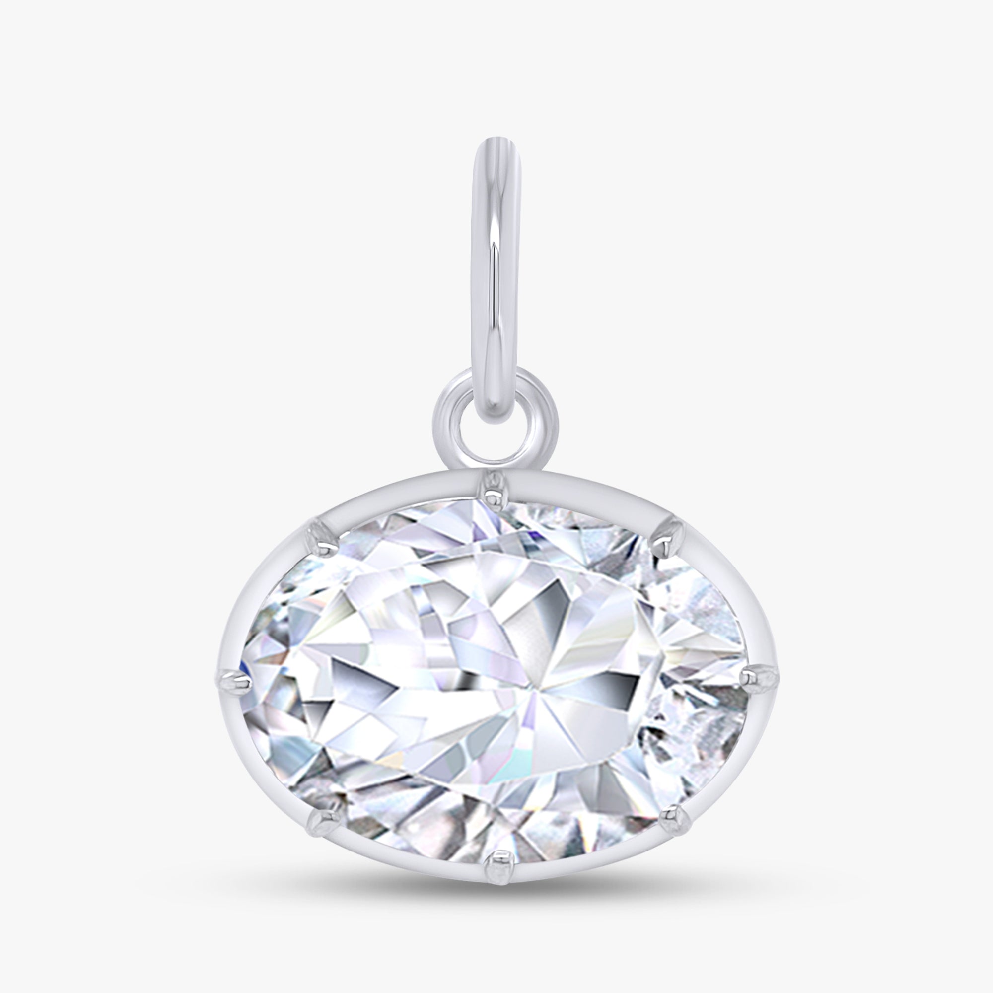 2.00 Carat Oval Shape Lab Grown Diamond Solitaire Pendant