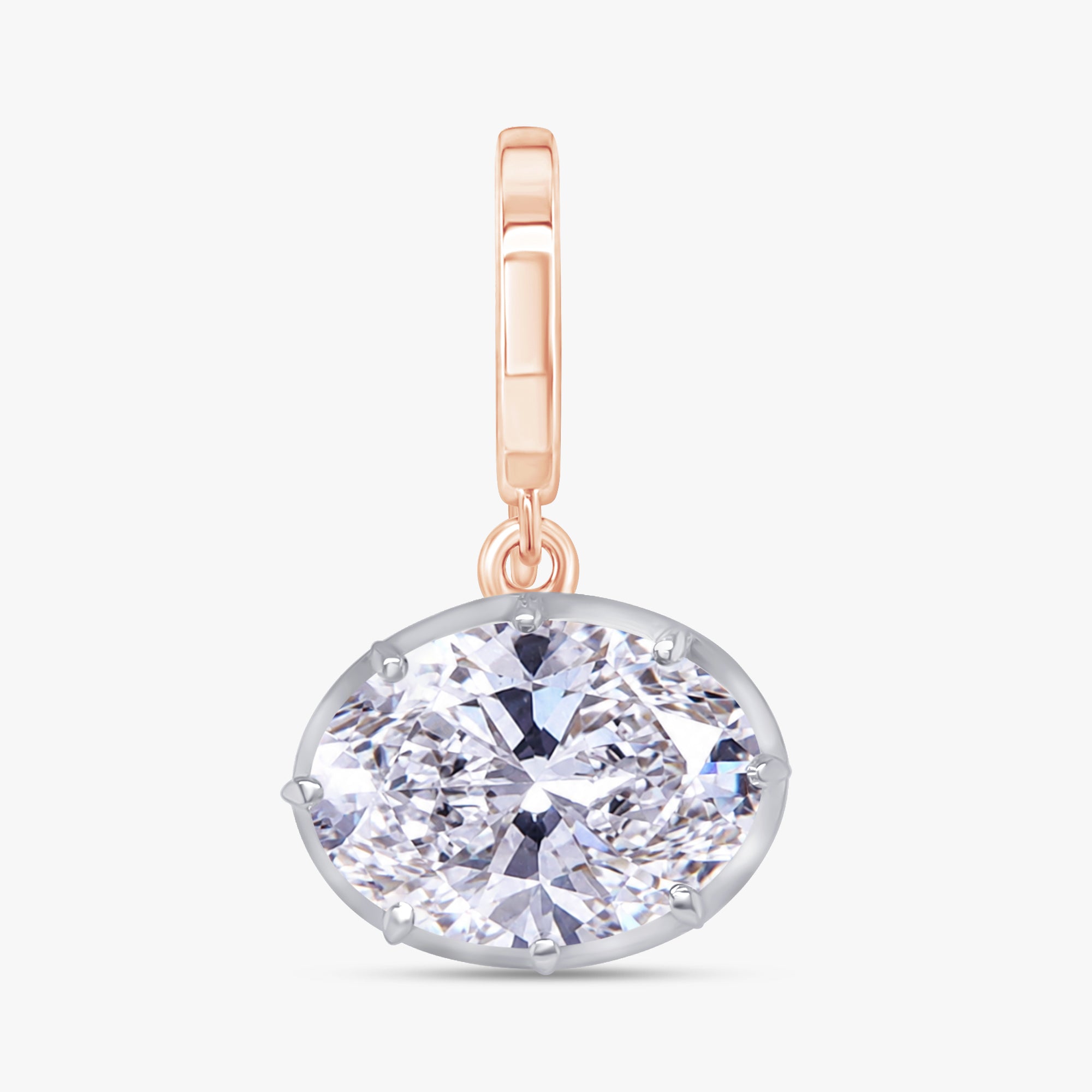 2.20 CTW Lab Grown Diamond Oval Prong Set Solitaire Pendant