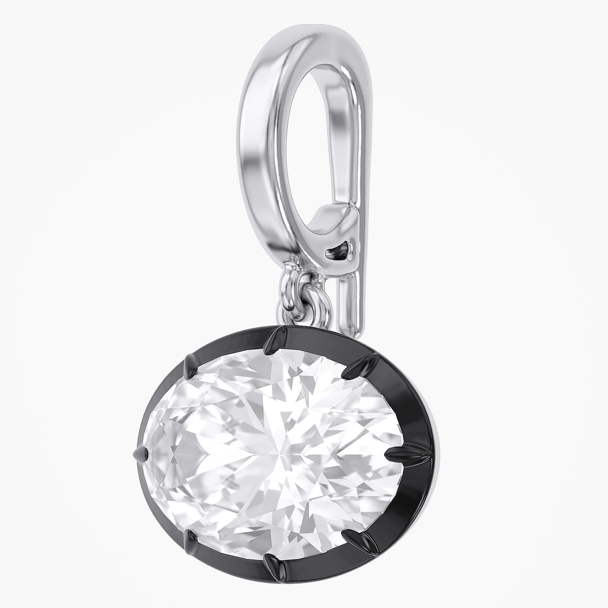2.35 CTW Lab Grown Diamond Oval Prong Set Solitaire Pendant