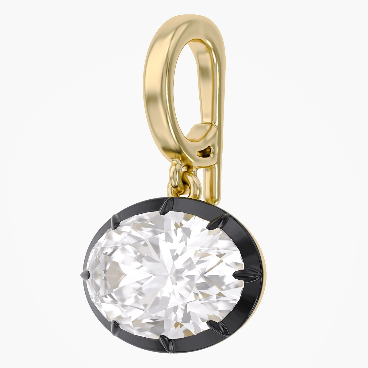 2.35 CTW Lab Grown Diamond Oval Prong Set Solitaire Pendant