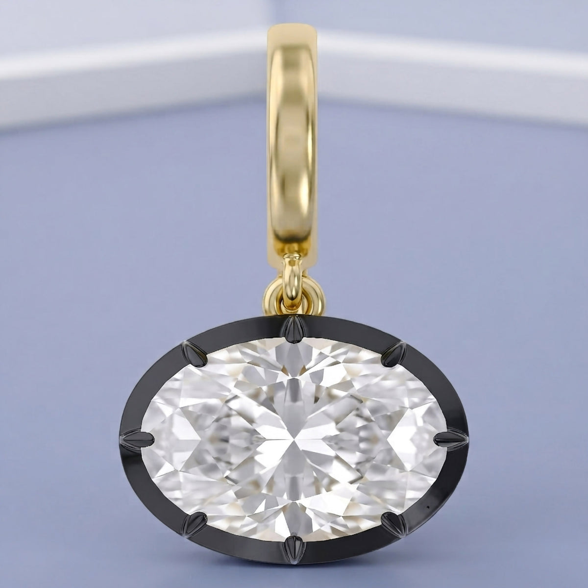 2.35 CTW Lab Grown Diamond Oval Prong Set Solitaire Pendant