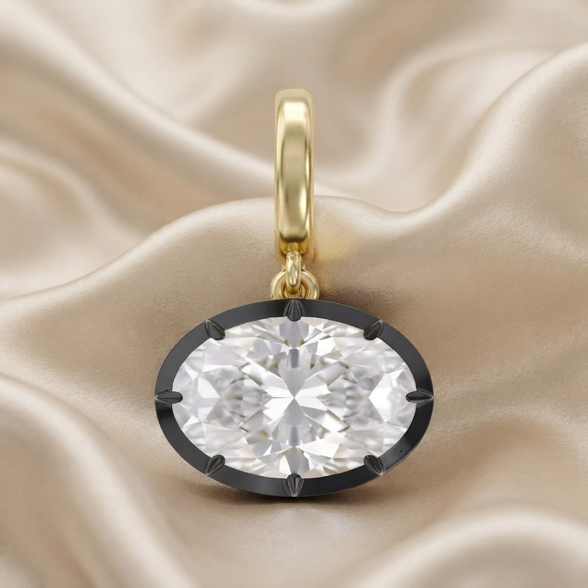 2.35 CTW Lab Grown Diamond Oval Prong Set Solitaire Pendant