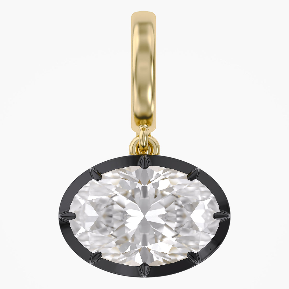 2.35 CTW Lab Grown Diamond Oval Prong Set Solitaire Pendant