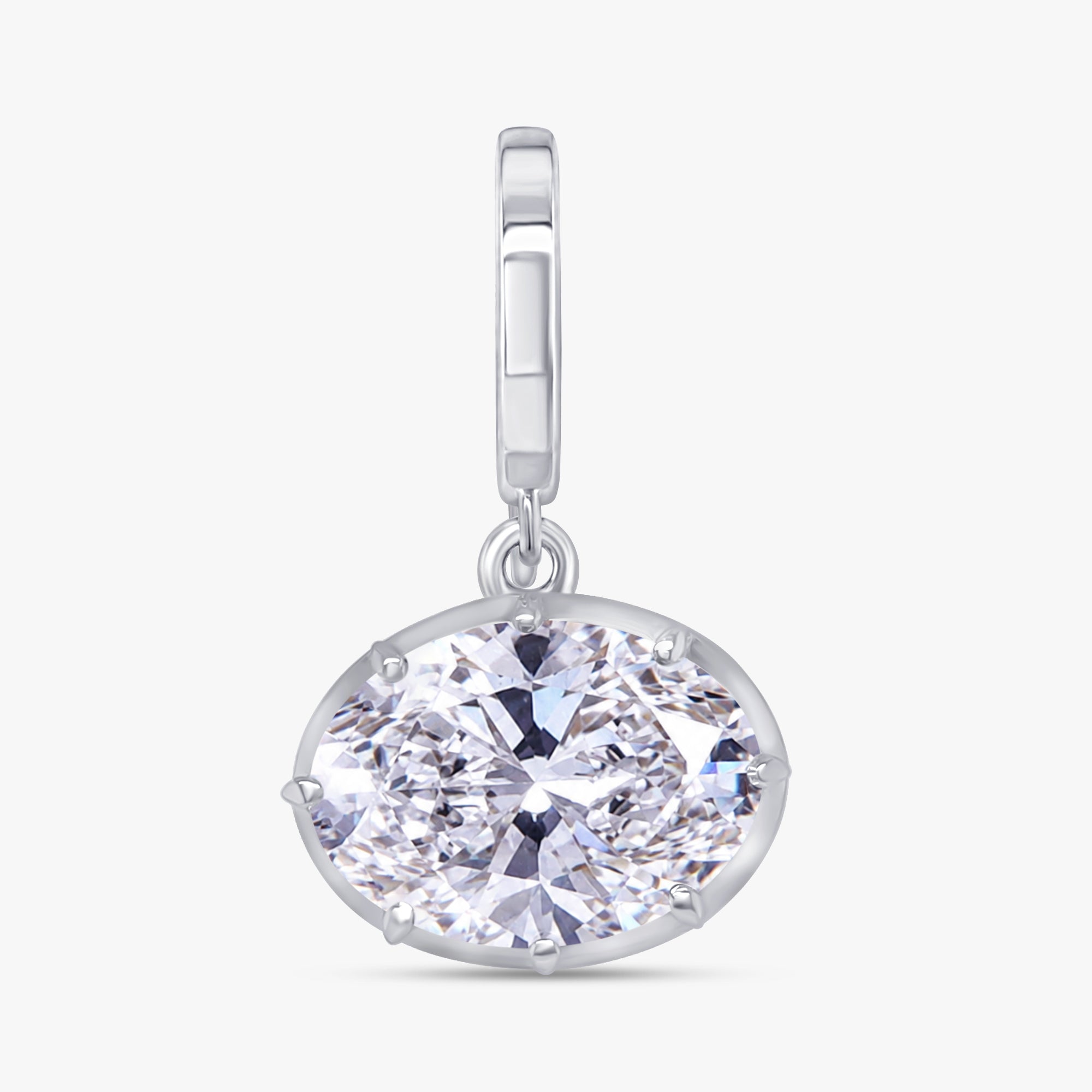 2.20 CTW Lab Grown Diamond Oval Prong Set Solitaire Pendant