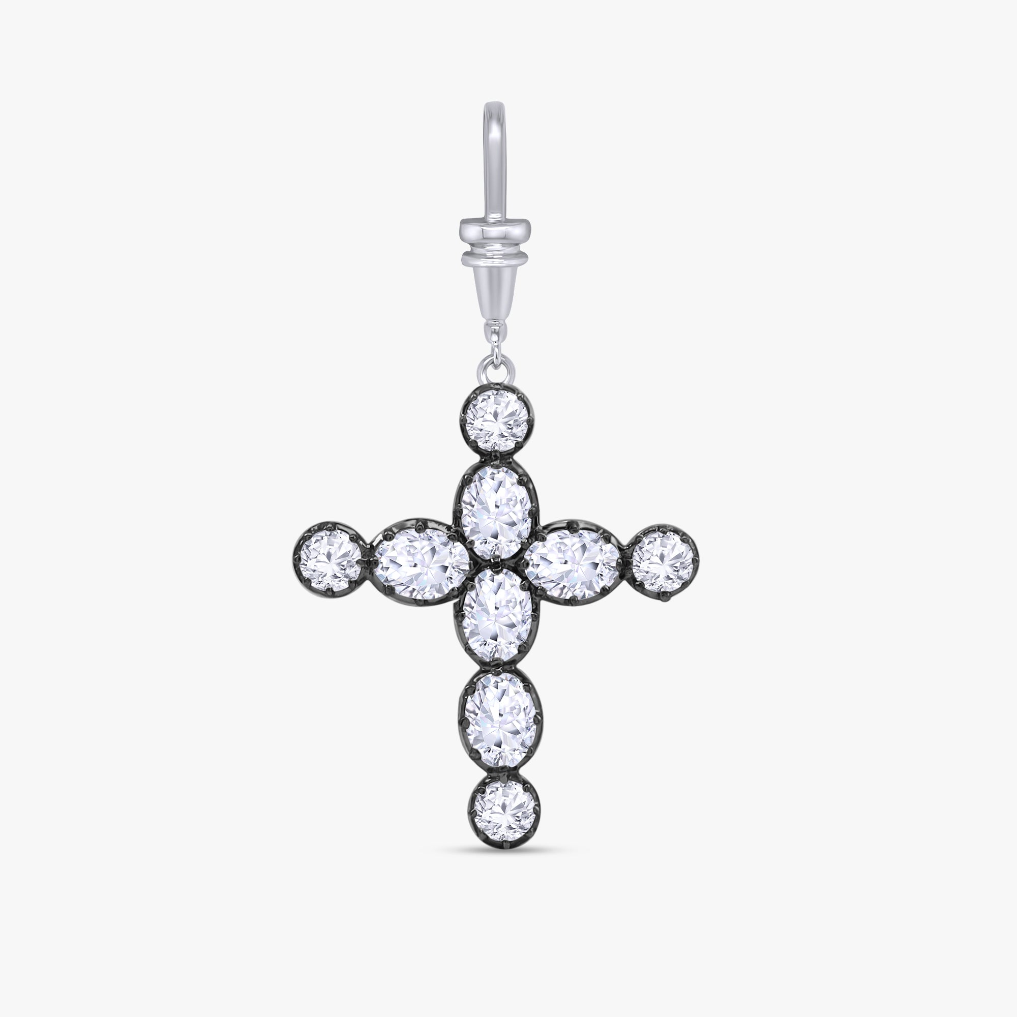 0.70 Carat Lab Grown Diamond Cross Charm Pendant Necklace