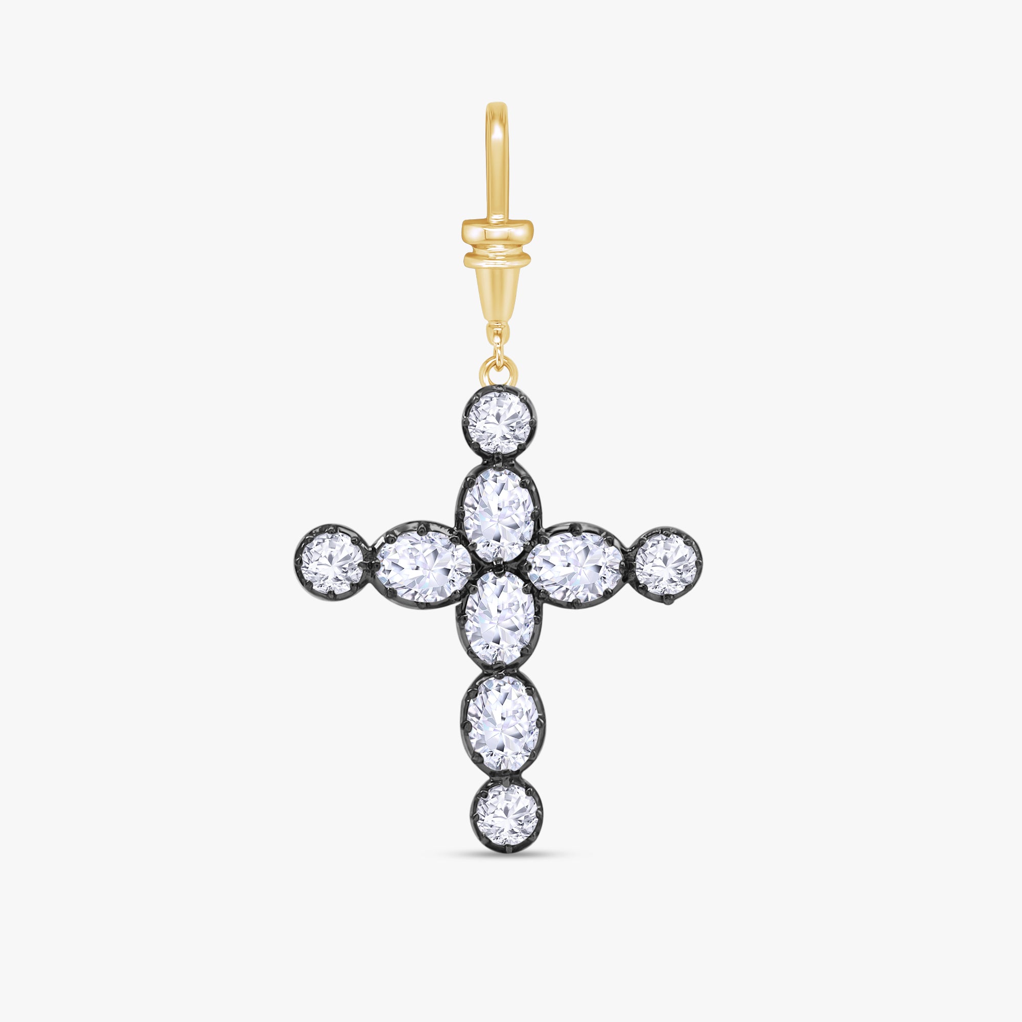 0.70 Carat Lab Grown Diamond Cross Charm Pendant Necklace
