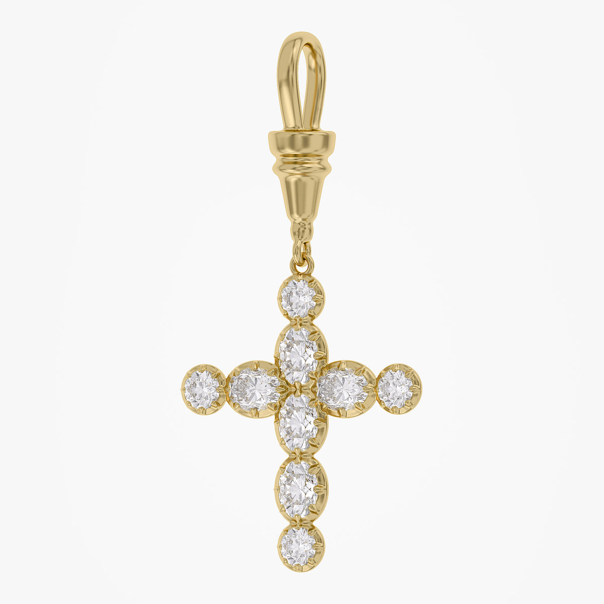 Lab Grown Georgian Style Star / Cross Pendant