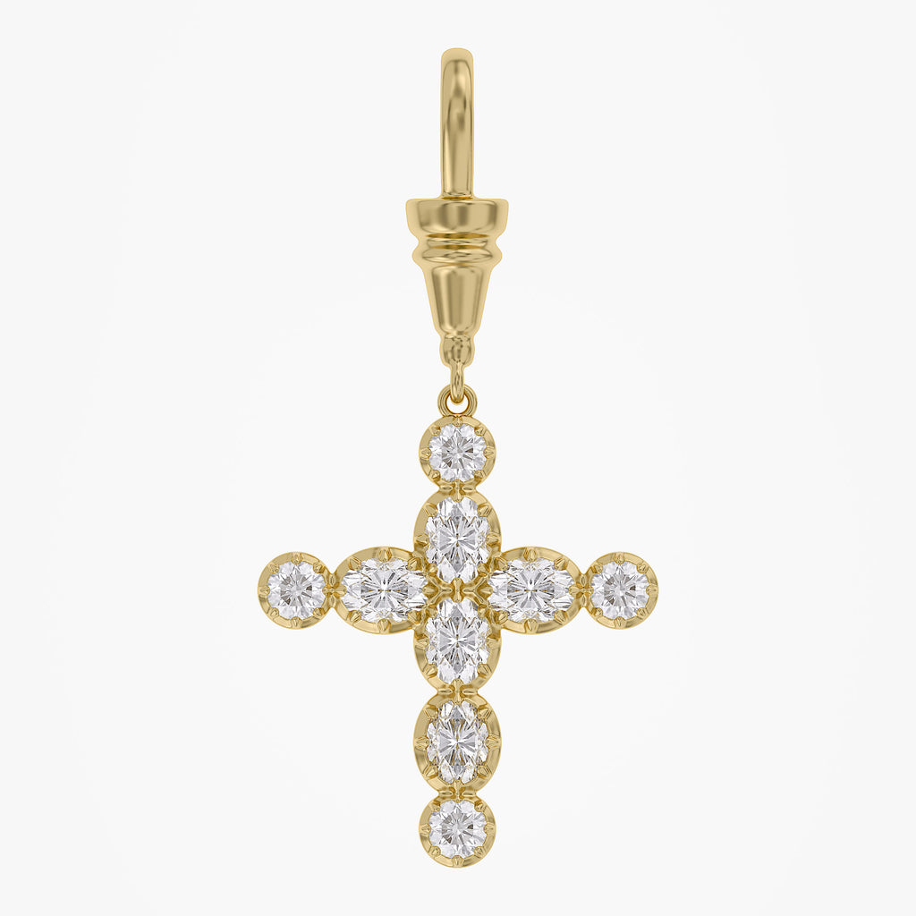 Lab Grown Georgian Style Star / Cross Pendant