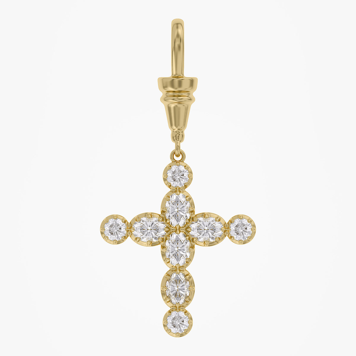 Lab Grown Georgian Style Star / Cross Pendant