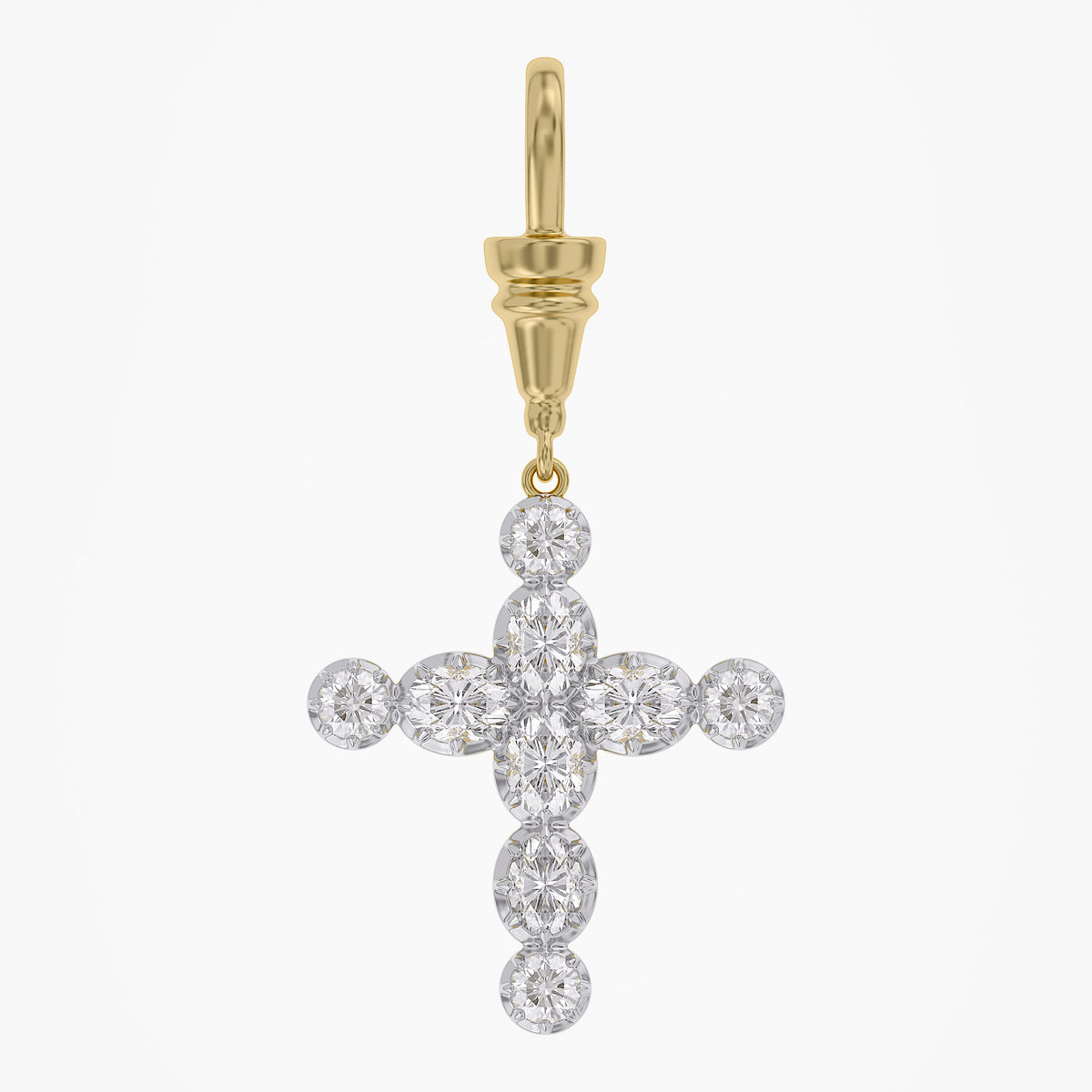 Lab Grown Georgian Style Star / Cross Pendant