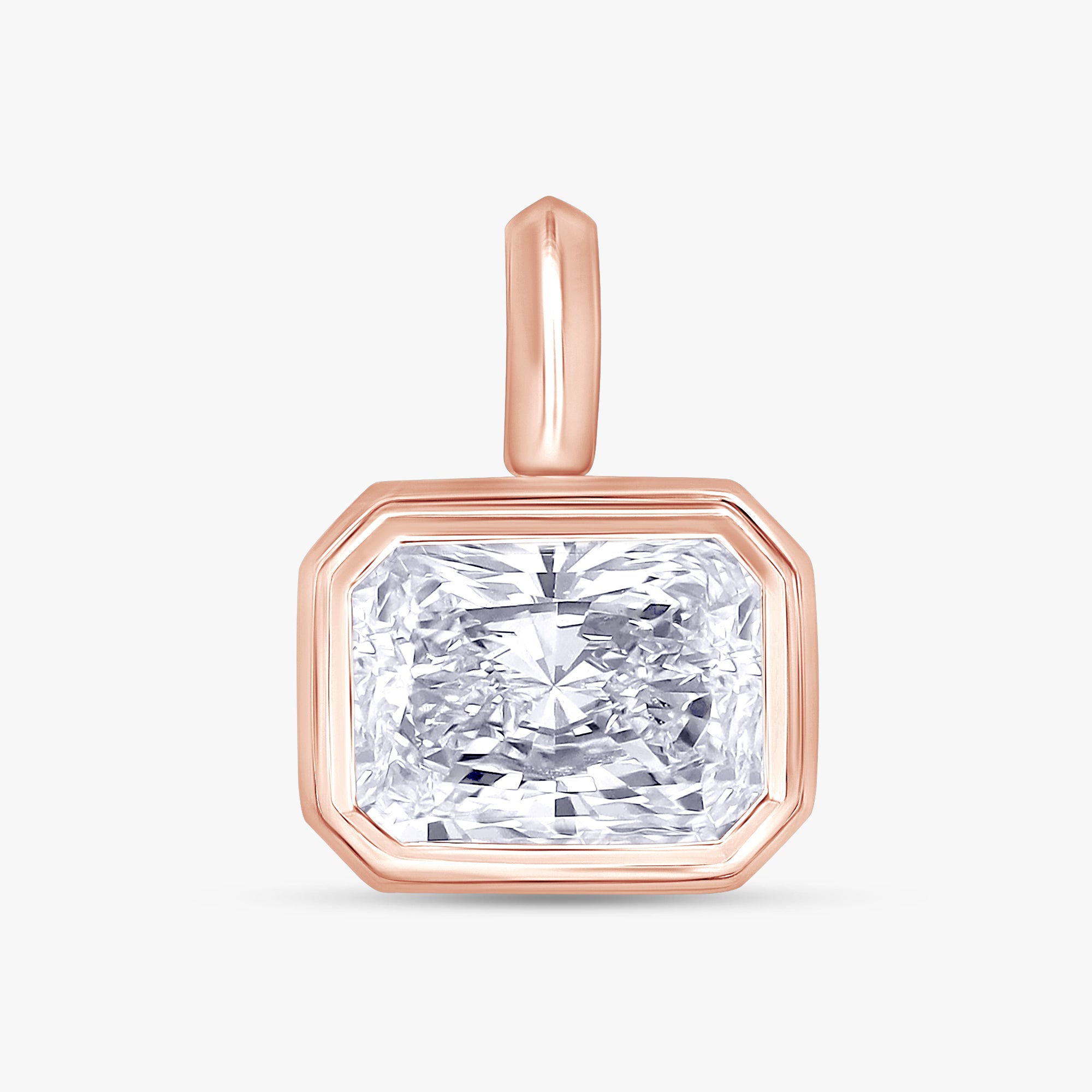 4.00 Carat Radiant Cut Lab Grown Diamond Solitaire Pendant