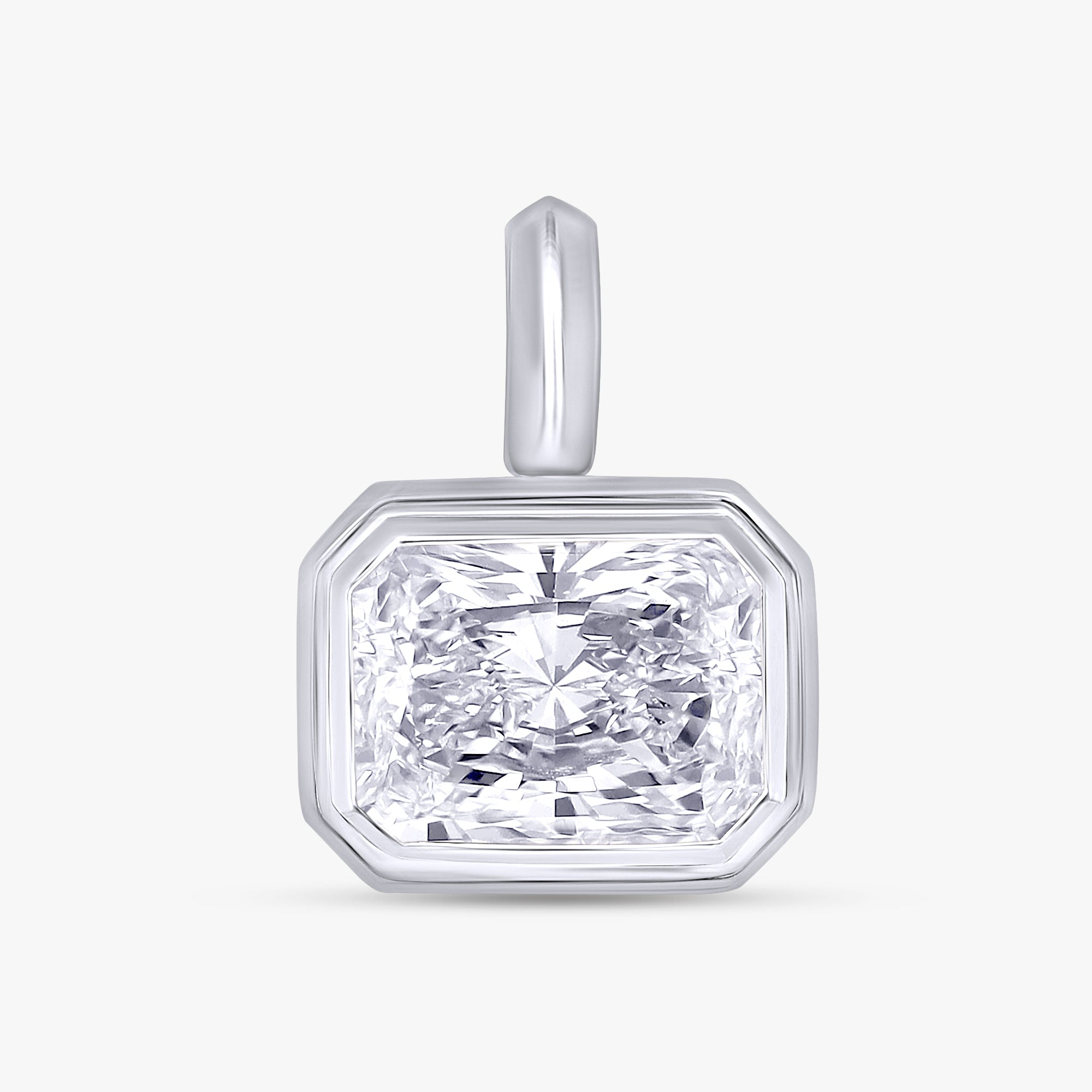 4.00 Carat Radiant Cut Lab Grown Diamond Solitaire Pendant