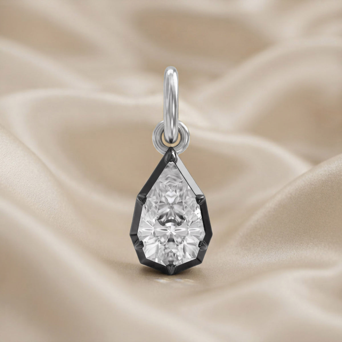 1.00 Carat Pear Shape Lab Grown Diamond Solitaire Pendant Necklace Jewelry