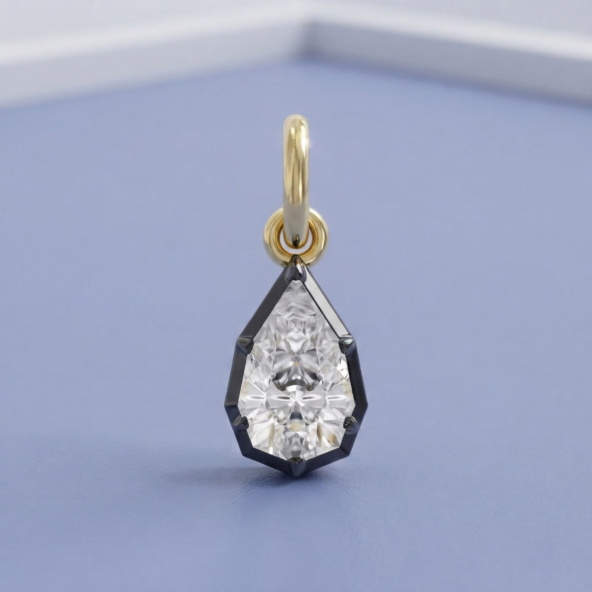 1.00 Carat Pear Shape Lab Grown Diamond Solitaire Pendant Necklace Jewelry
