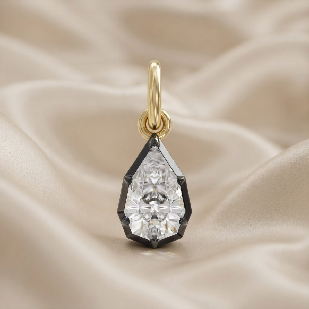 1.00 Carat Pear Shape Lab Grown Diamond Solitaire Pendant Necklace Jewelry