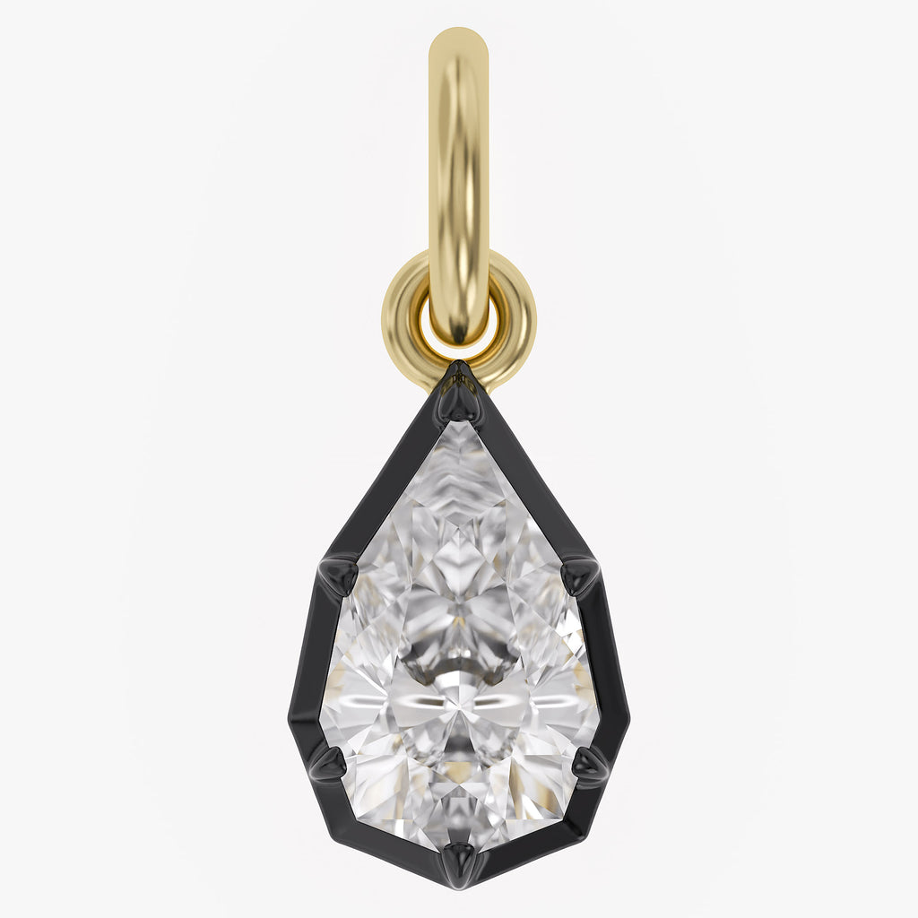 1.00 Carat Pear Shape Lab Grown Diamond Solitaire Pendant Necklace Jewelry