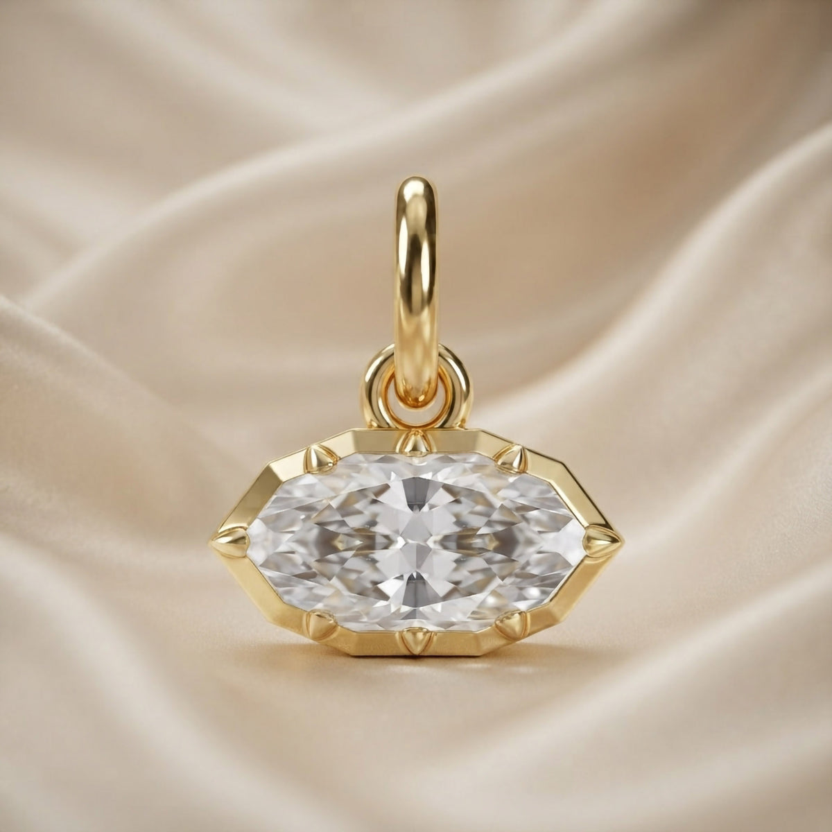 1.12 Carat Marquise Shape Lab Grown Diamond Solitaire Pendant Necklace Jewelry