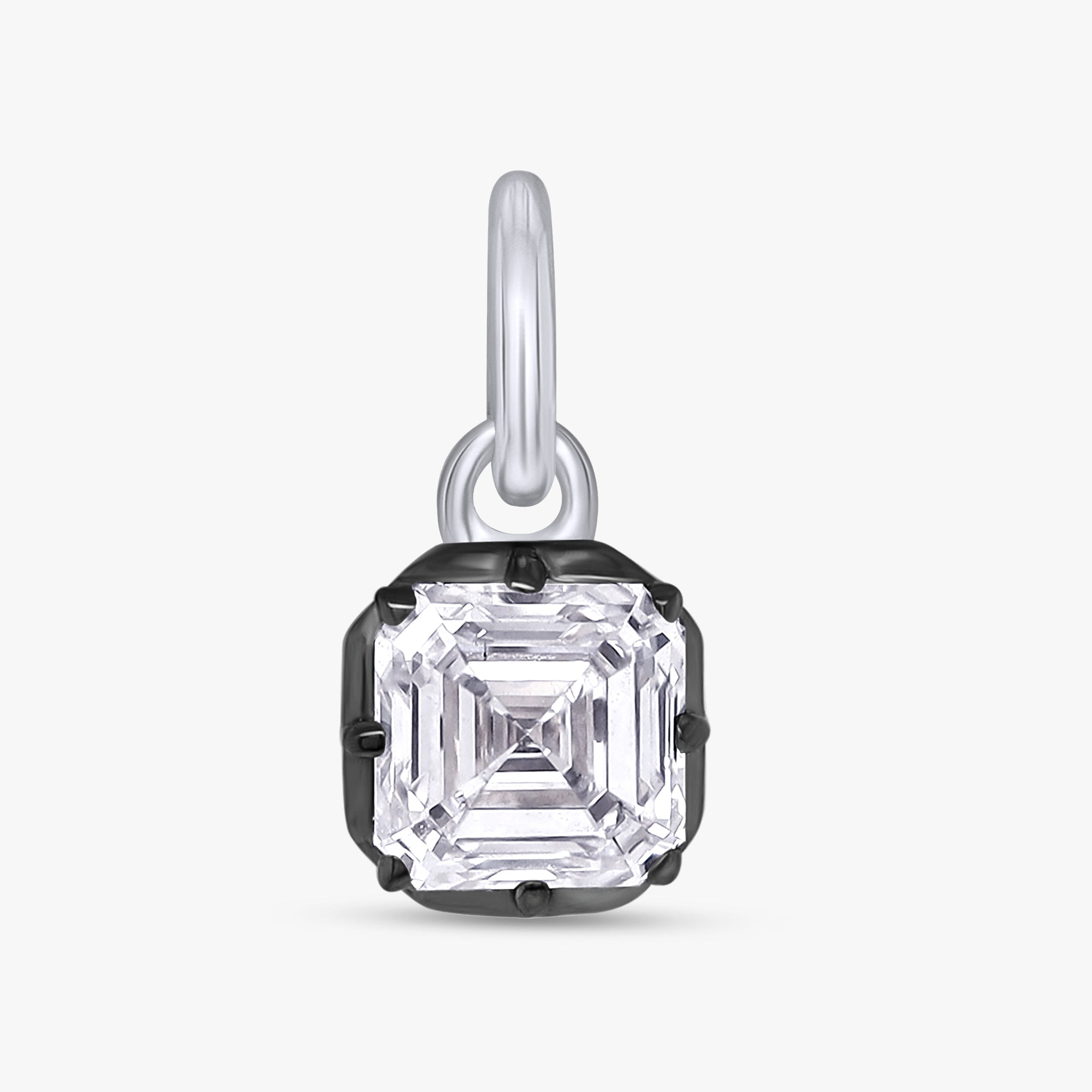 1.00 Carat Asscher Cut Lab Grown Diamond Solitaire Pendant Necklace Jewelry