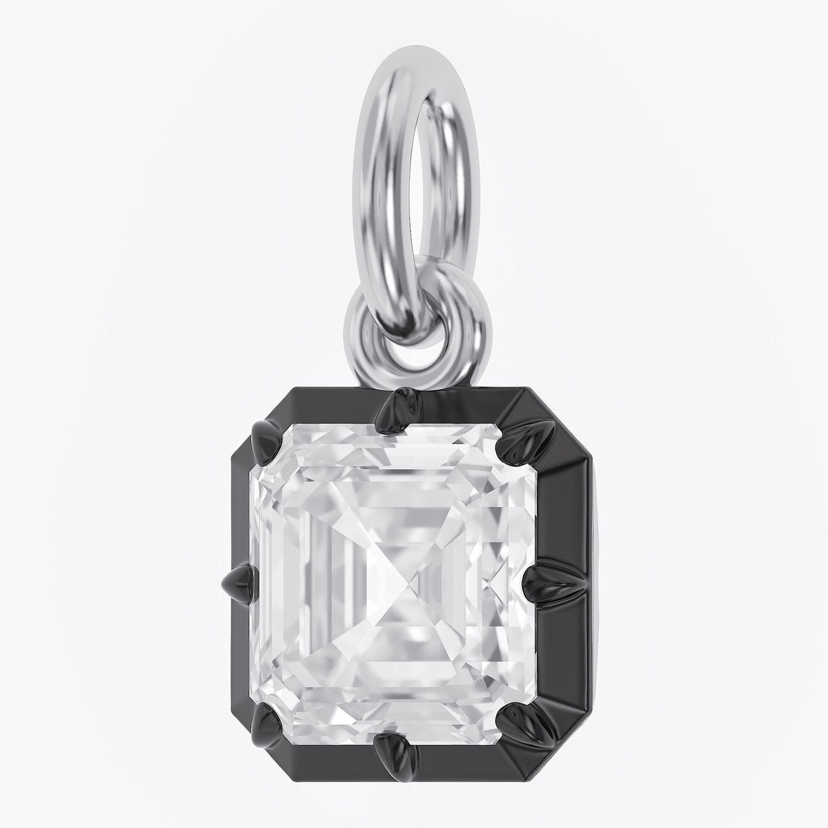 1.00  Carat Asscher Cut Lab Grown Diamond Solitaire Pendant Necklace Jewelry