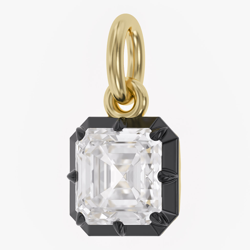 1.00  Carat Asscher Cut Lab Grown Diamond Solitaire Pendant Necklace Jewelry