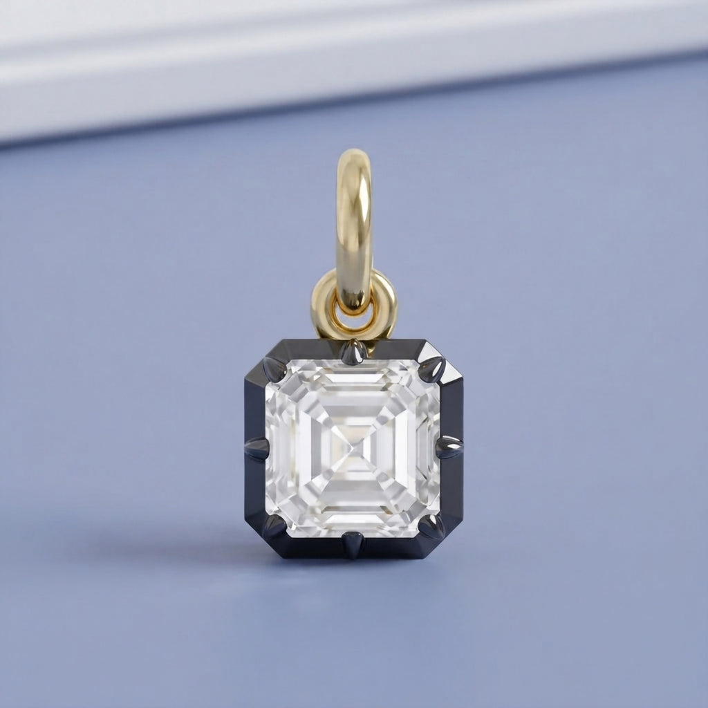 1.00  Carat Asscher Cut Lab Grown Diamond Solitaire Pendant Necklace Jewelry