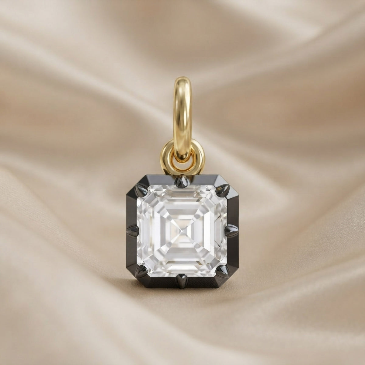 1.00  Carat Asscher Cut Lab Grown Diamond Solitaire Pendant Necklace Jewelry