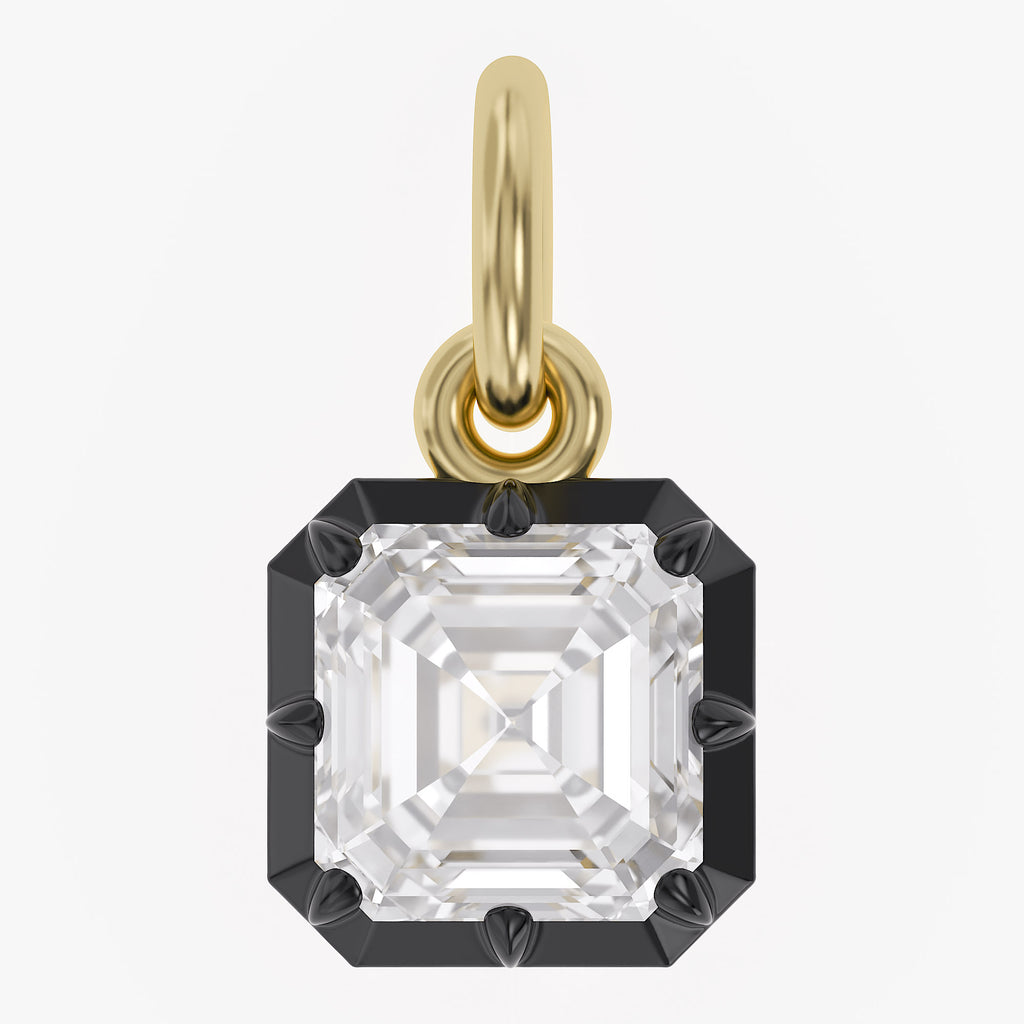 1.00  Carat Asscher Cut Lab Grown Diamond Solitaire Pendant Necklace Jewelry