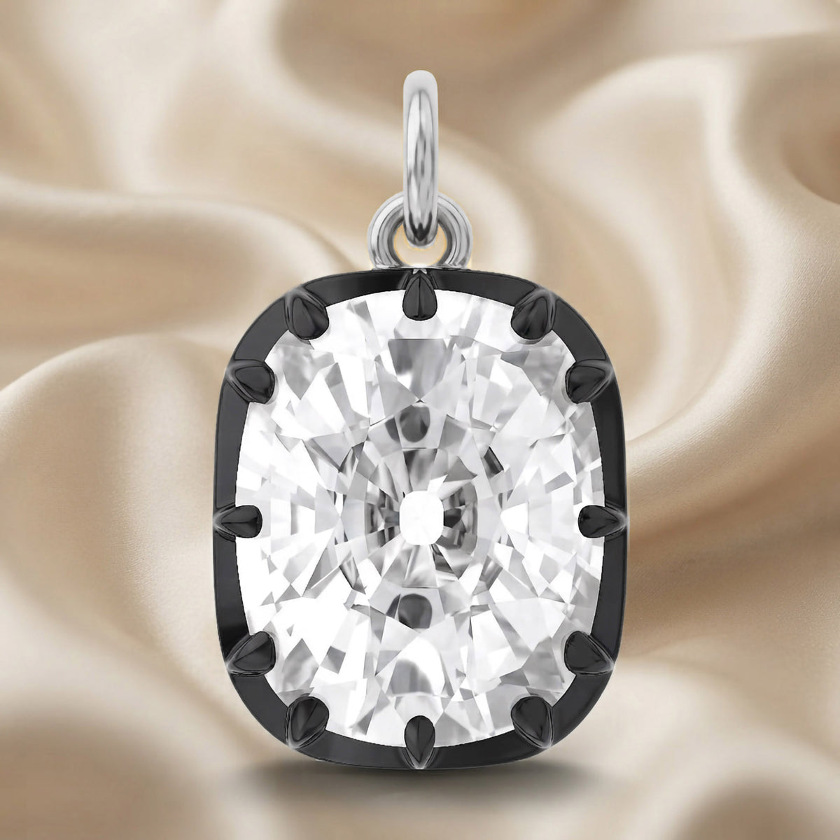 1.00 Carat Cushion Cut Lab Grown Diamond Solitaire Pendant Necklace Jewelry