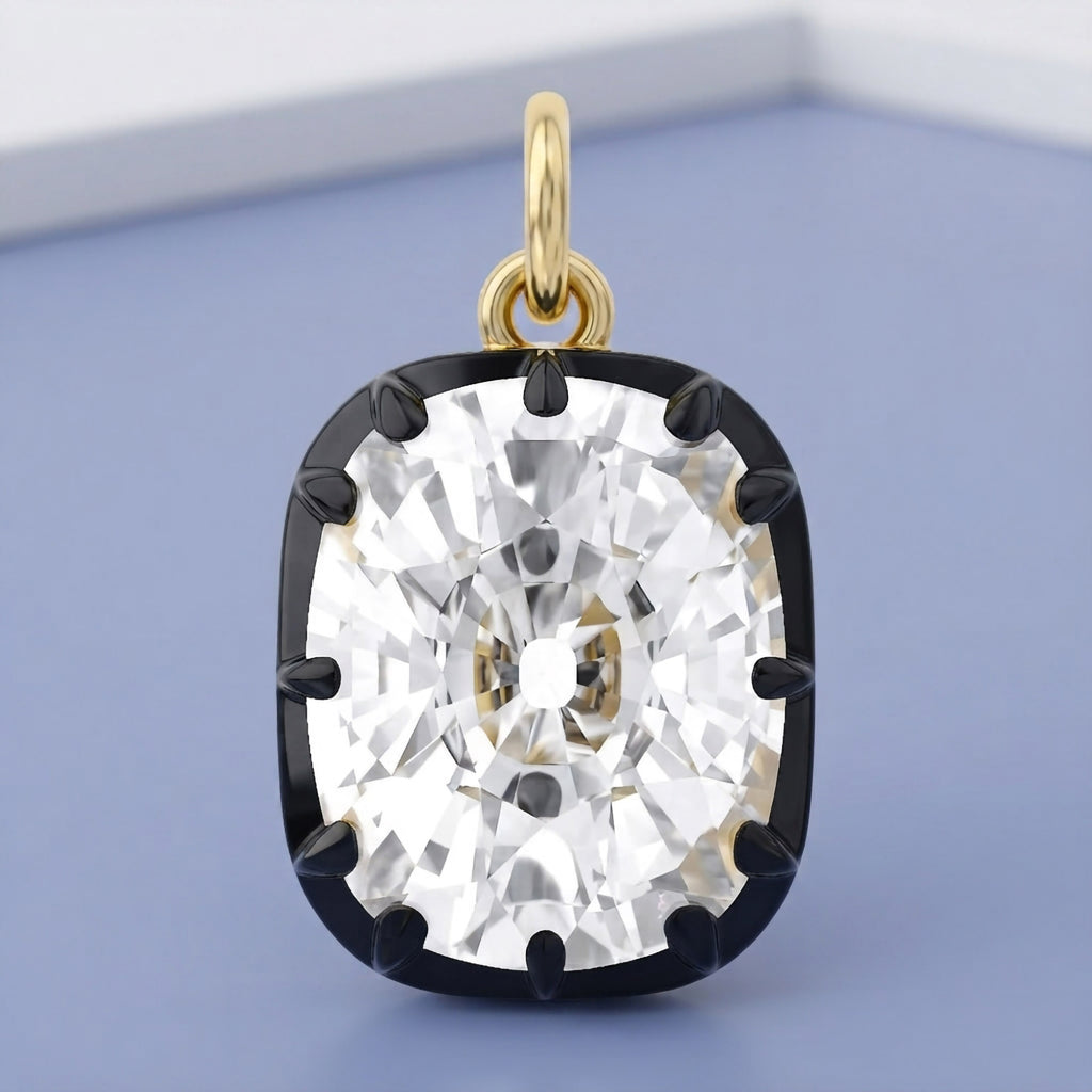 1.00 Carat Cushion Cut Lab Grown Diamond Solitaire Pendant Necklace Jewelry