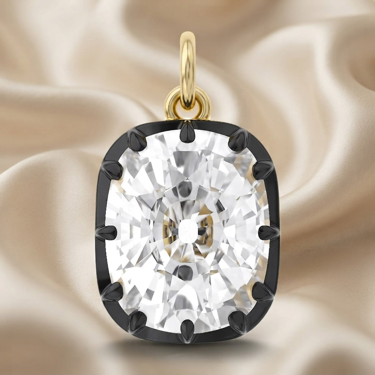 1.00 Carat Cushion Cut Lab Grown Diamond Solitaire Pendant Necklace Jewelry