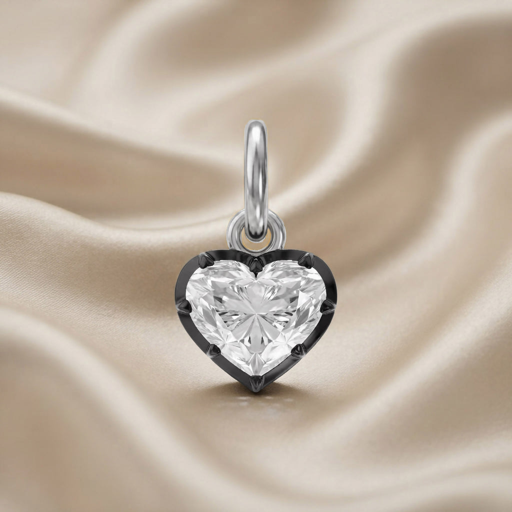 1.00 Carat Heart Shape Lab Grown Diamond Solitaire Pendant