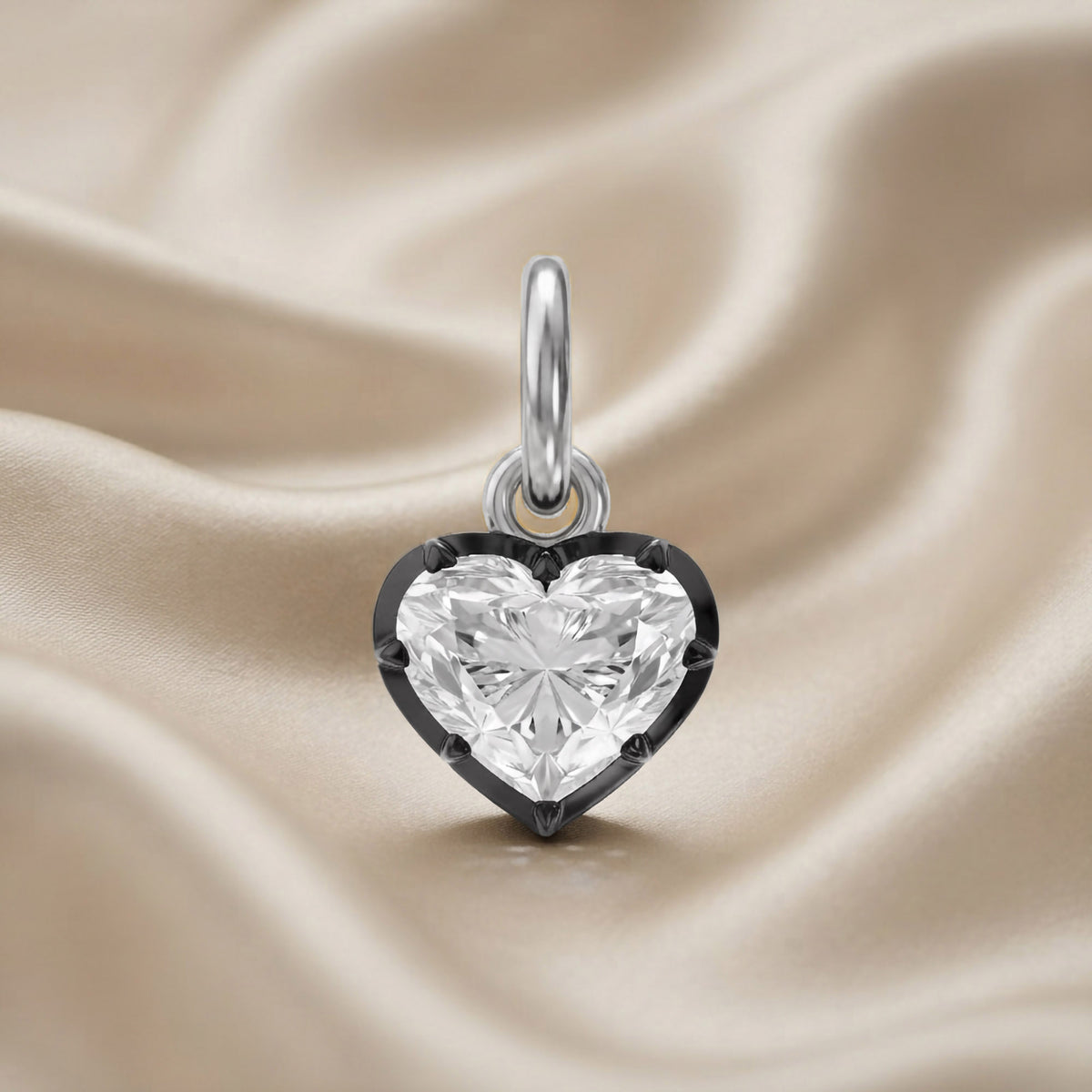 1.00 Carat Heart Shape Lab Grown Diamond Solitaire Pendant