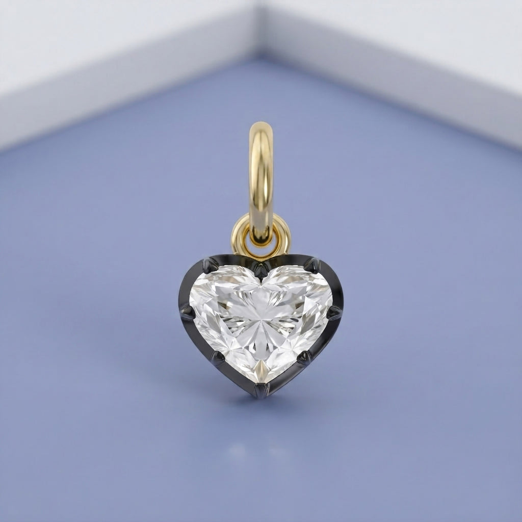 1.00 Carat Heart Shape Lab Grown Diamond Solitaire Pendant
