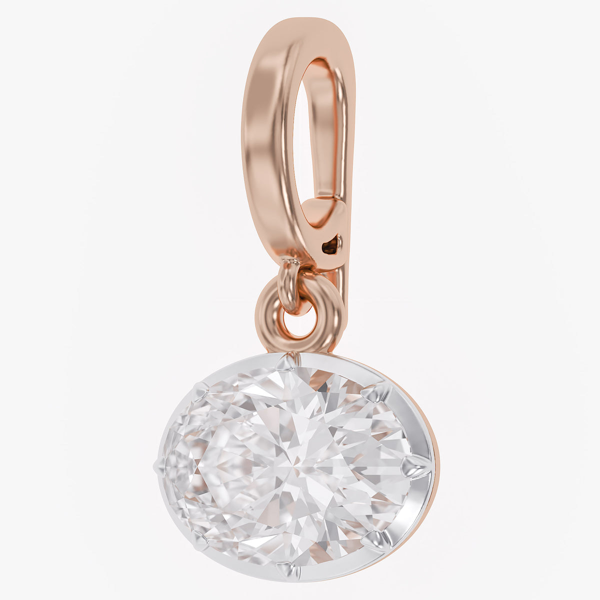 2.00 CTW Solitaire Oval Cut Lab Grown Diamond Pendant