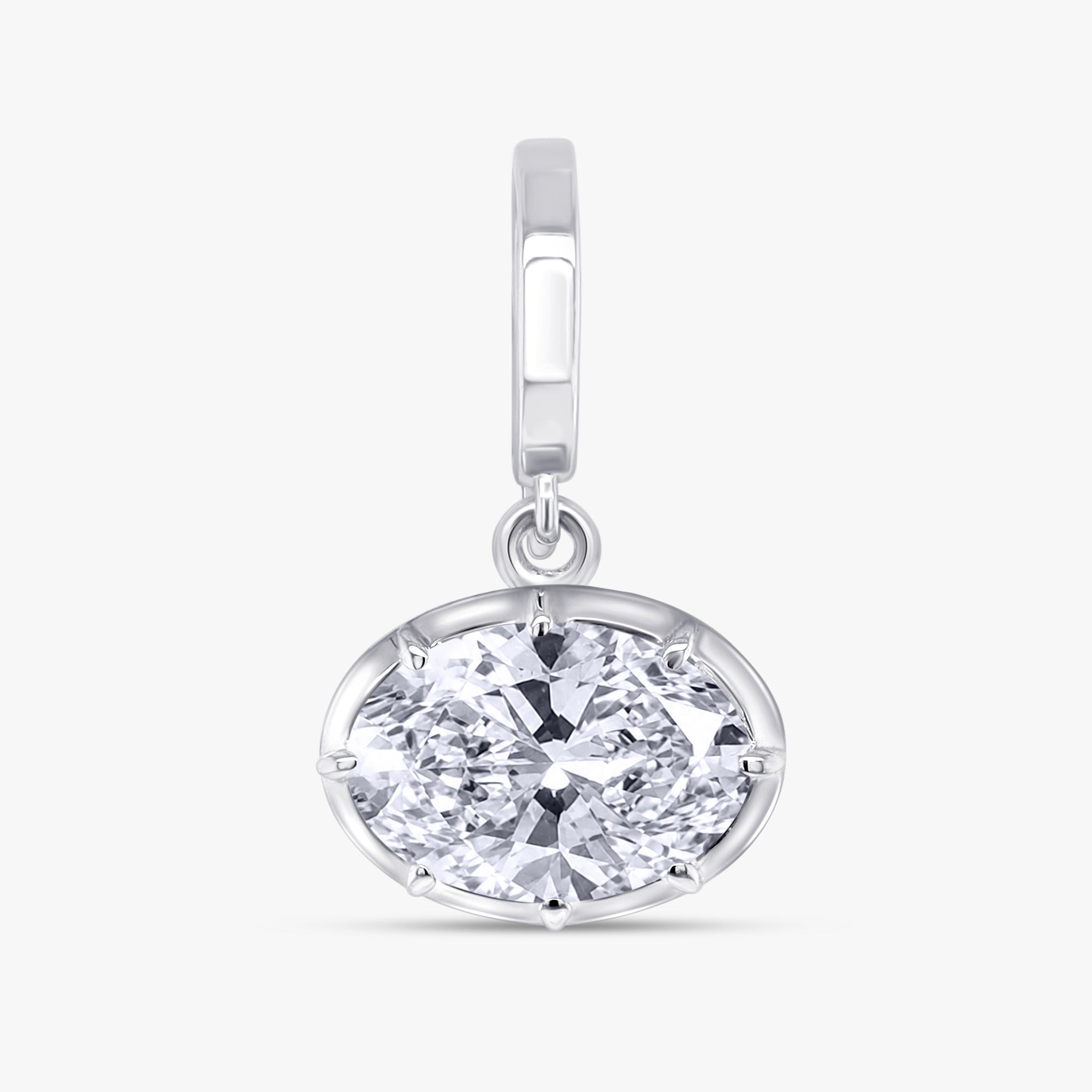 2.00 CTW Solitaire Oval Cut Lab Grown Diamond Pendant