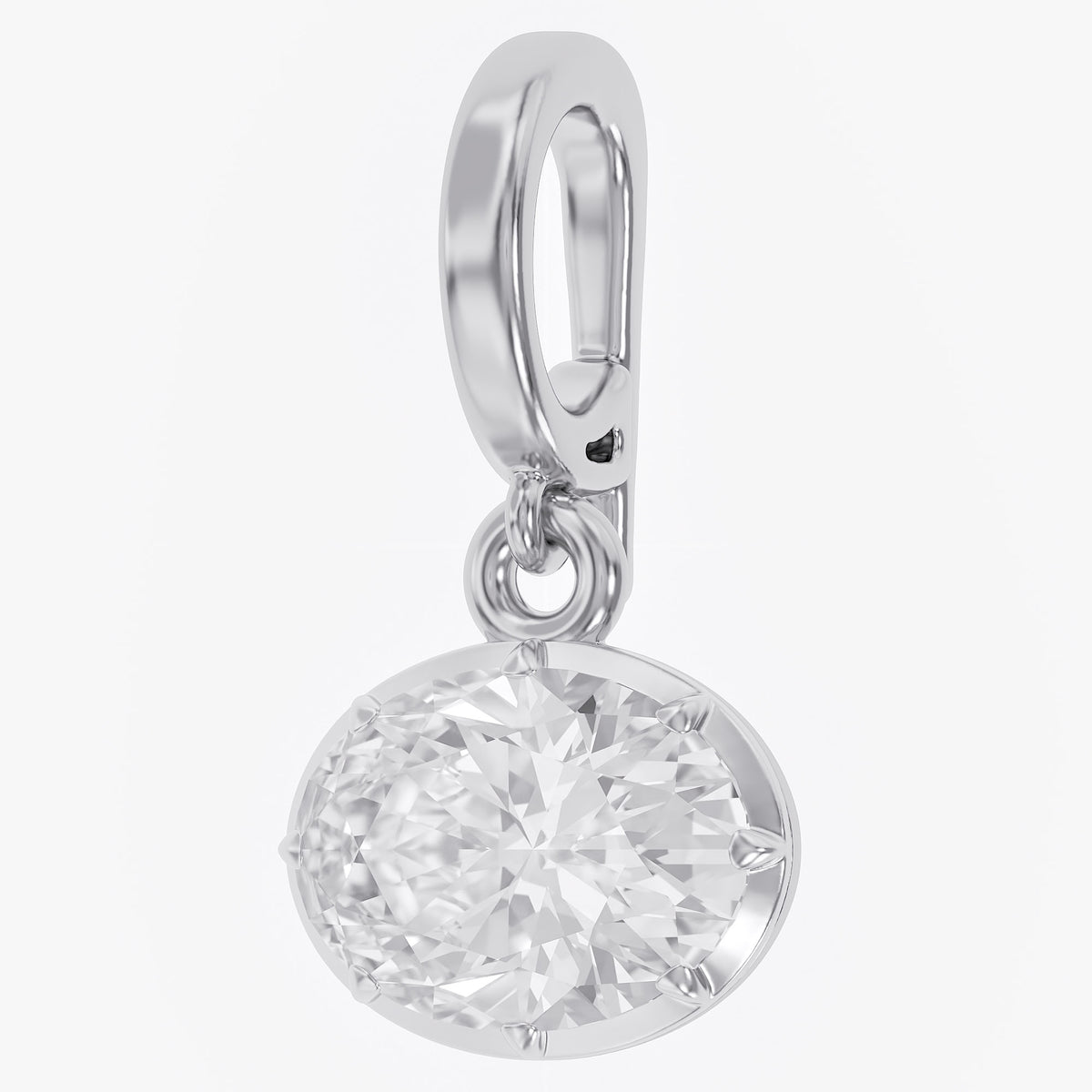 2.00 CTW Solitaire Oval Cut Lab Grown Diamond Pendant