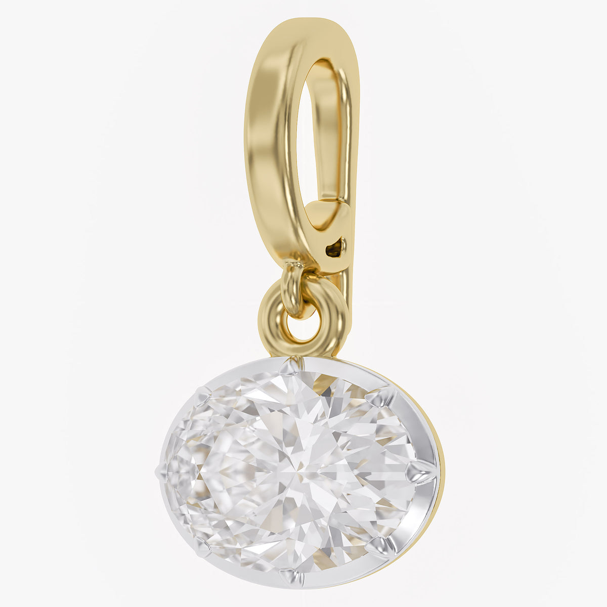 2.00 CTW Solitaire Oval Cut Lab Grown Diamond Pendant