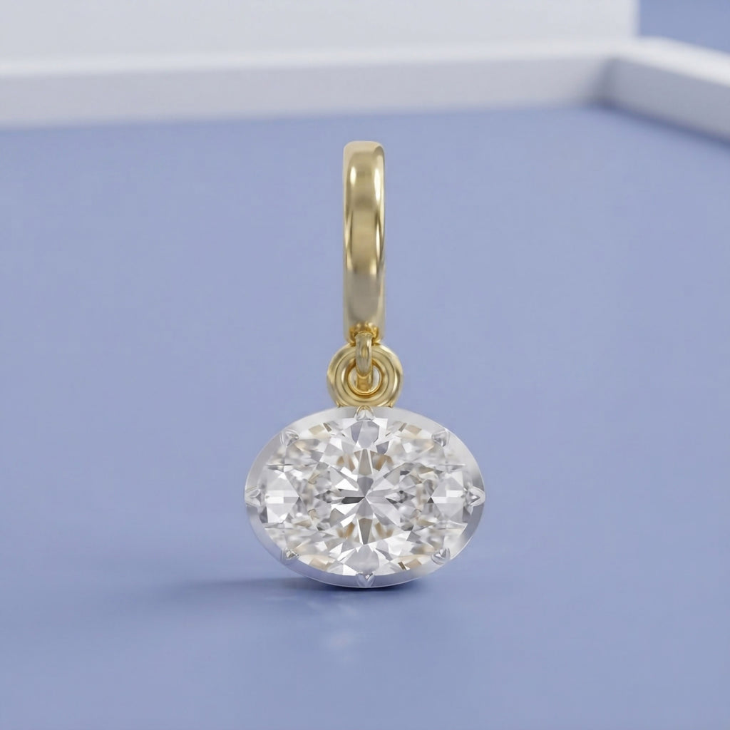 2.00 CTW Solitaire Oval Cut Lab Grown Diamond Pendant