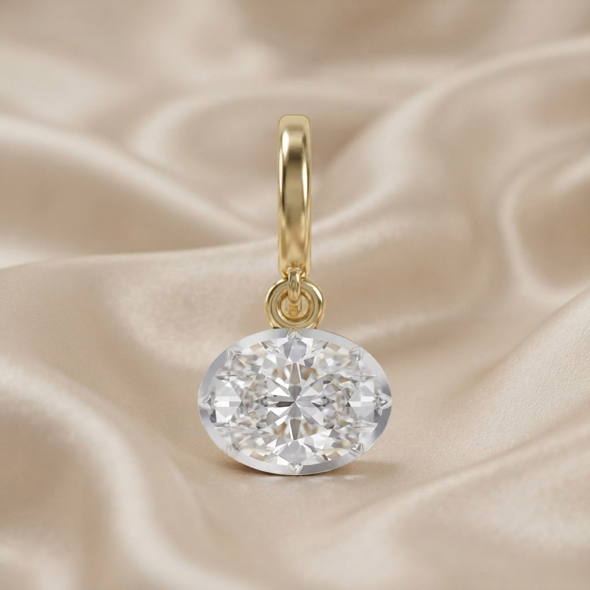 2.00 CTW Solitaire Oval Cut Lab Grown Diamond Pendant