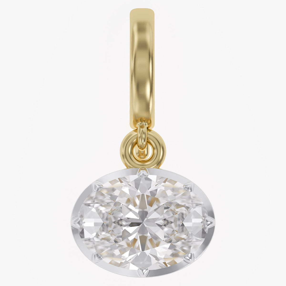 2.00 CTW Solitaire Oval Cut Lab Grown Diamond Pendant