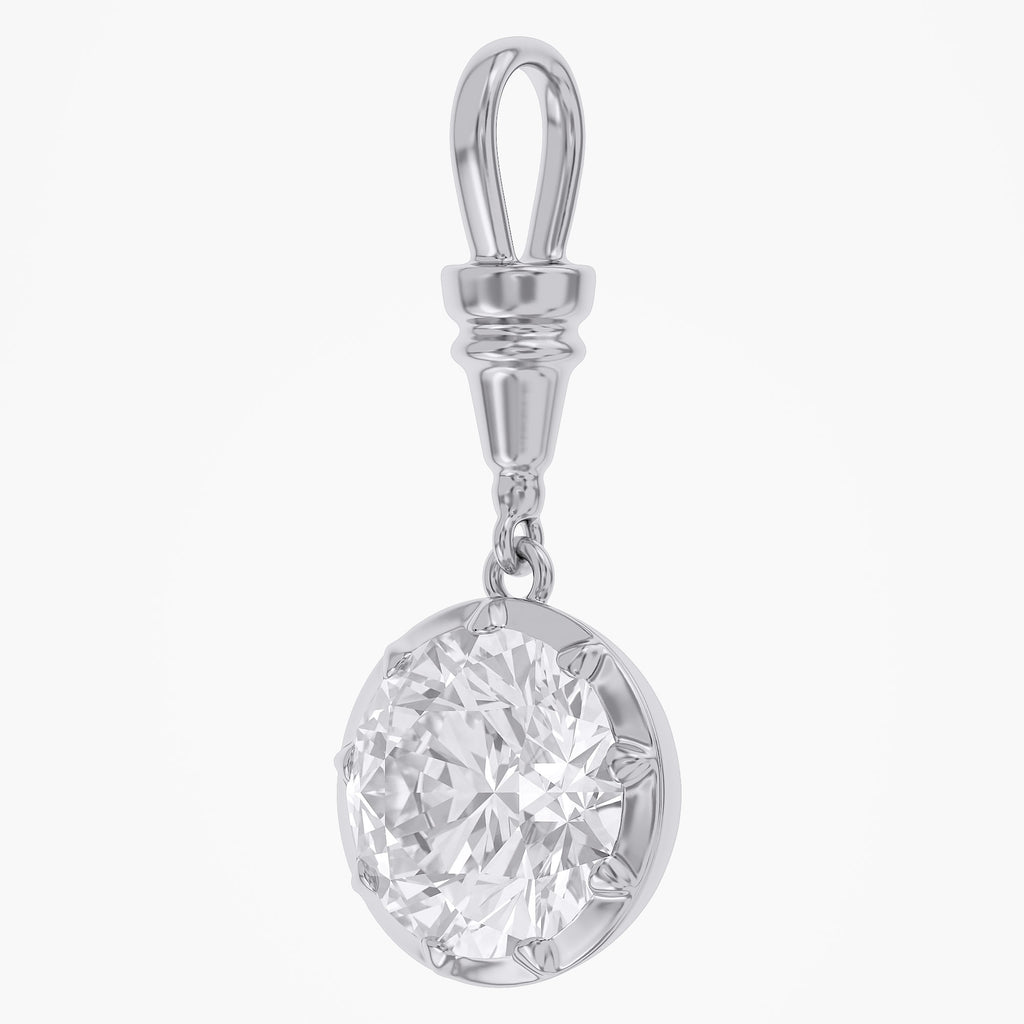Lab Grown Georgian Style Pendants with Dog-Clip Bail