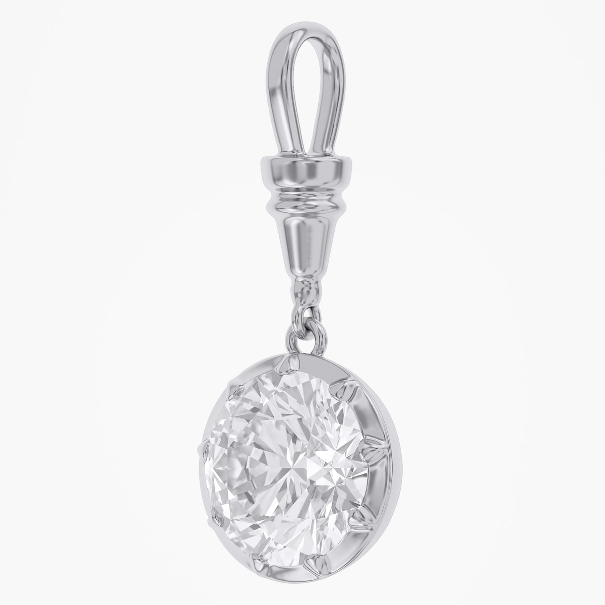 Lab Grown Georgian Style Pendants with Dog-Clip Bail