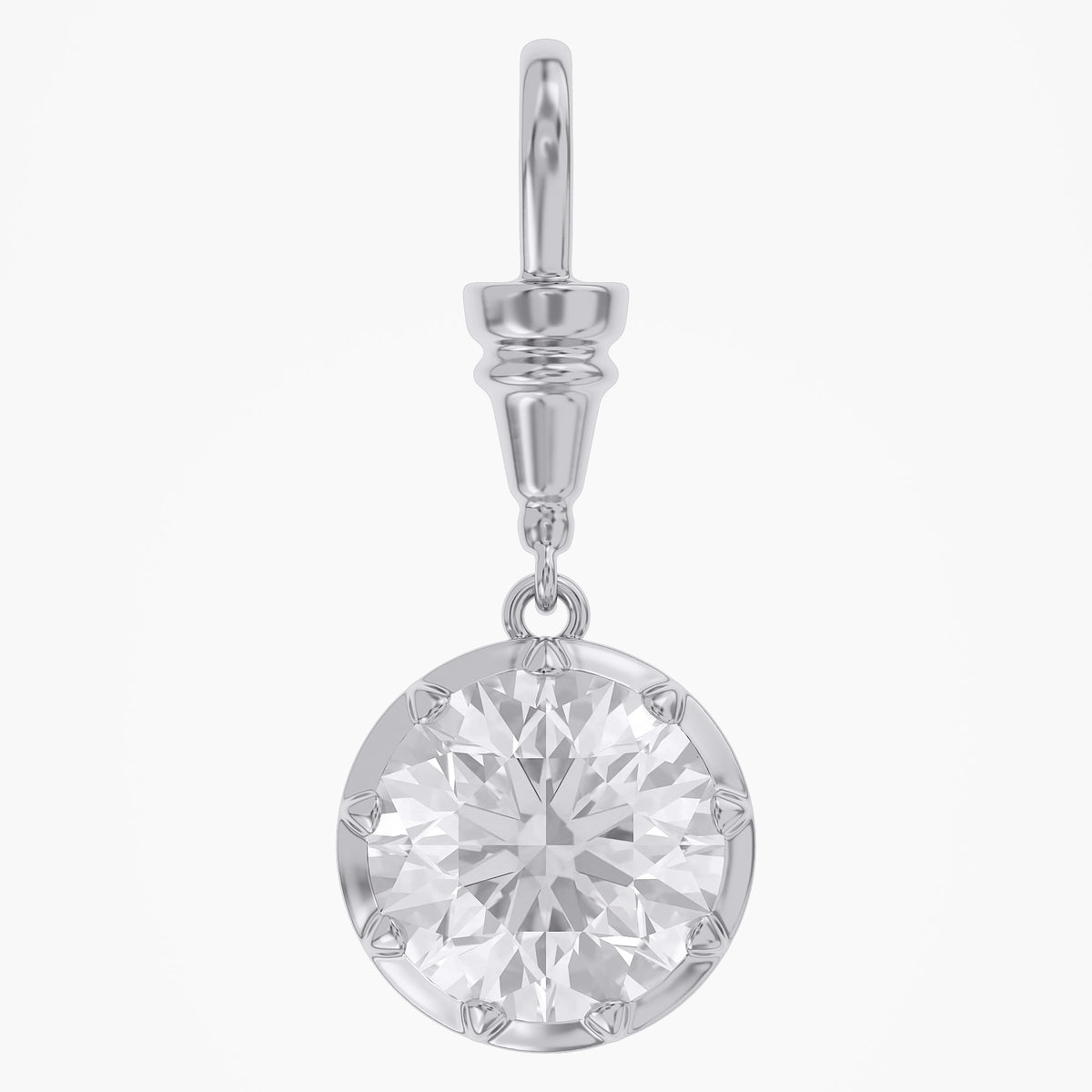 Lab Grown Georgian Style Pendants with Dog-Clip Bail
