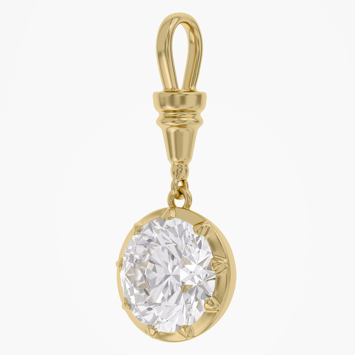 Lab Grown Georgian Style Pendants with Dog-Clip Bail