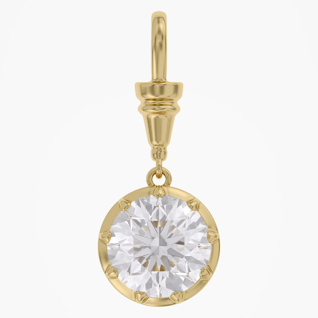 Lab Grown Georgian Style Pendants with Dog-Clip Bail