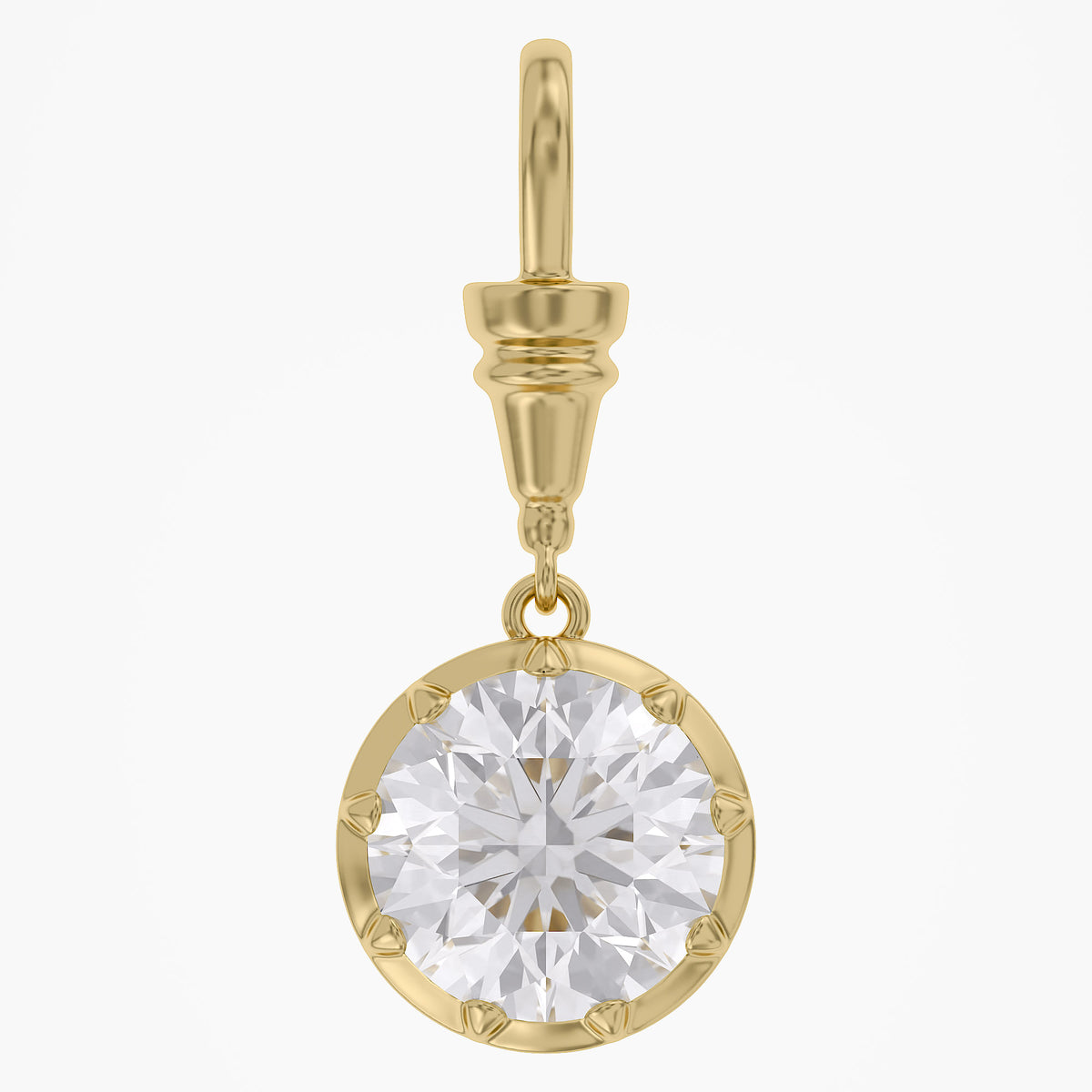 Lab Grown Georgian Style Pendants with Dog-Clip Bail