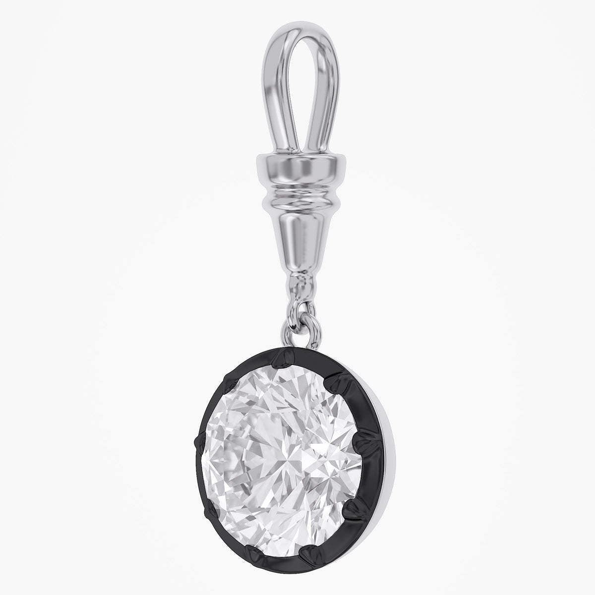 Lab Grown Georgian Style Pendants with Dog-Clip Bail