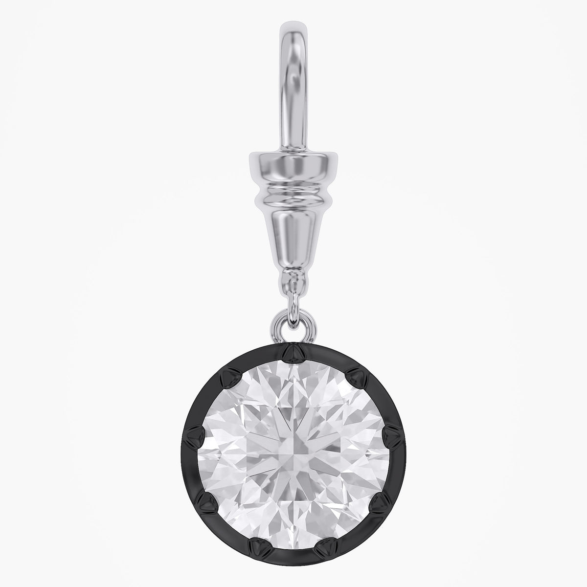 Lab Grown Georgian Style Pendants with Dog-Clip Bail