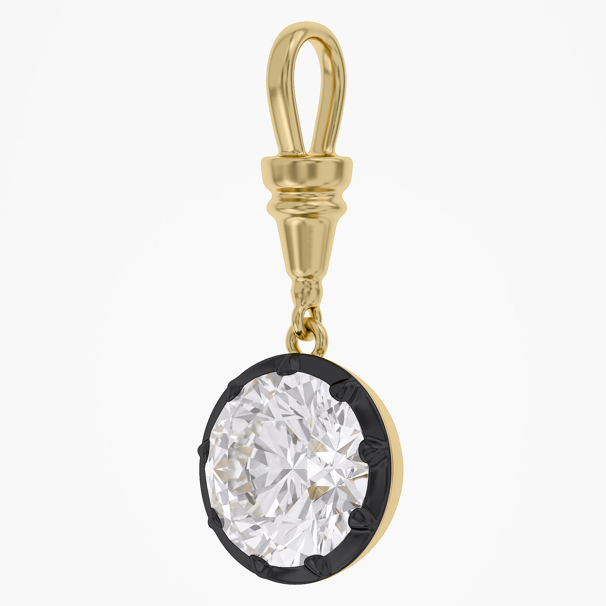 Lab Grown Georgian Style Pendants with Dog-Clip Bail