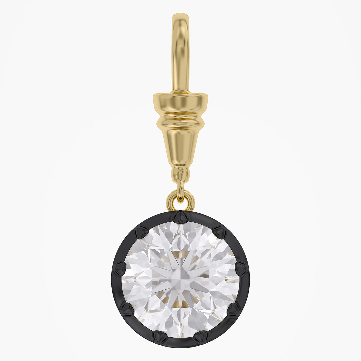 Lab Grown Georgian Style Pendants with Dog-Clip Bail